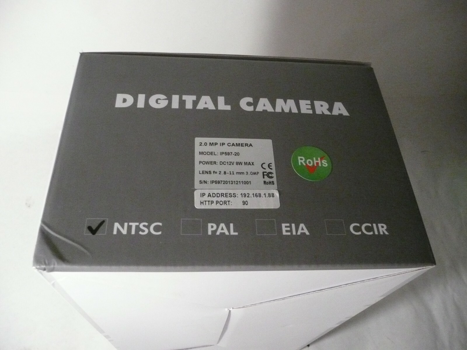 NEW IP597-20 HD 1080P SECURITY BULLET CAMERA 2.0MP REALTIME IP DC12V F=2.8-11mm