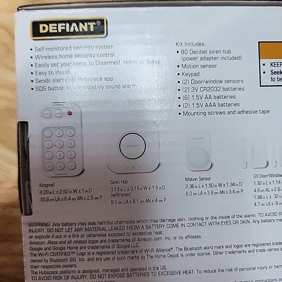 Defiant Smart Home Alarm System with WiFi and Bluetooth, Powered by Hubspace
