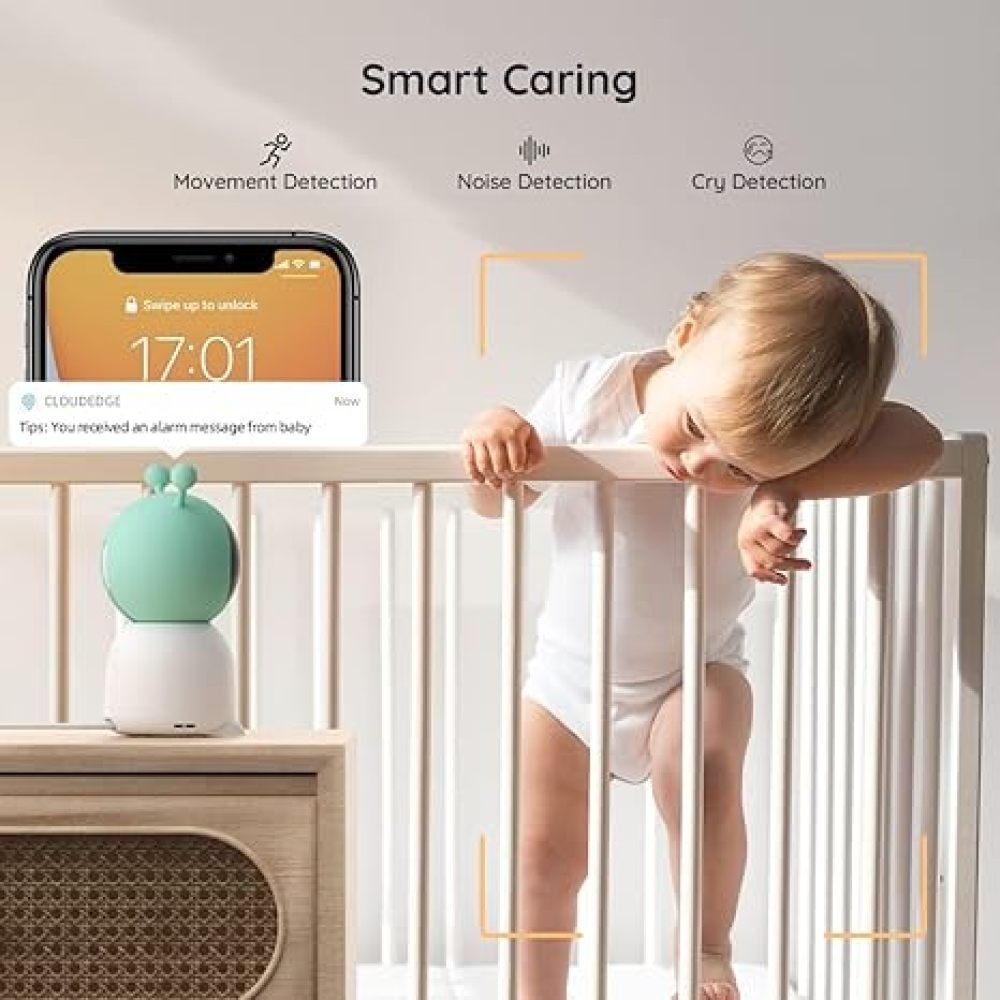 2Pack 2K WiFi Baby Monitor with Camera and Audio, Colorful Night Light,for baby