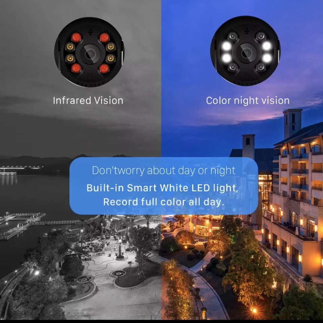 1080P PTZ Wifi IP Camera Outdoor 4X Digital Zoom AI Human Detect Wireless Camera
