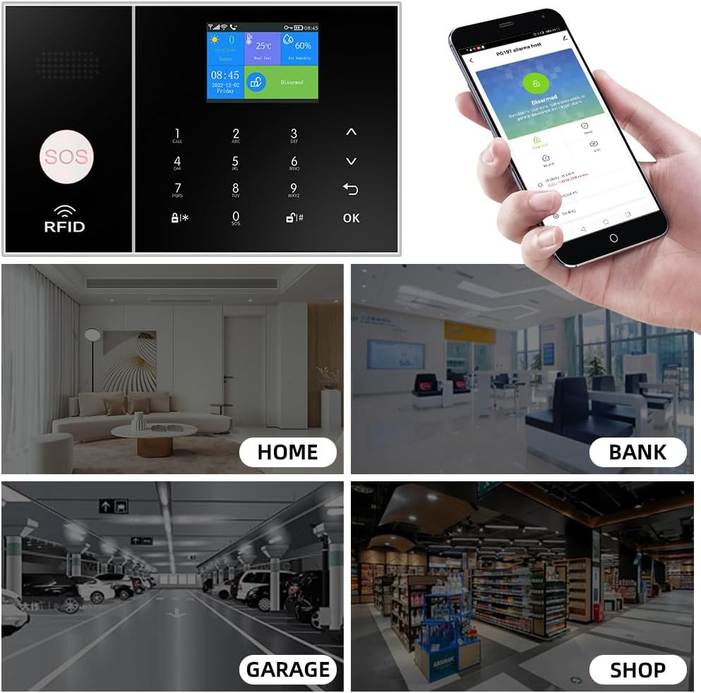 Wireless Home Alarm System, DIY Wifi Alarm System for Home Security with APP Ale
