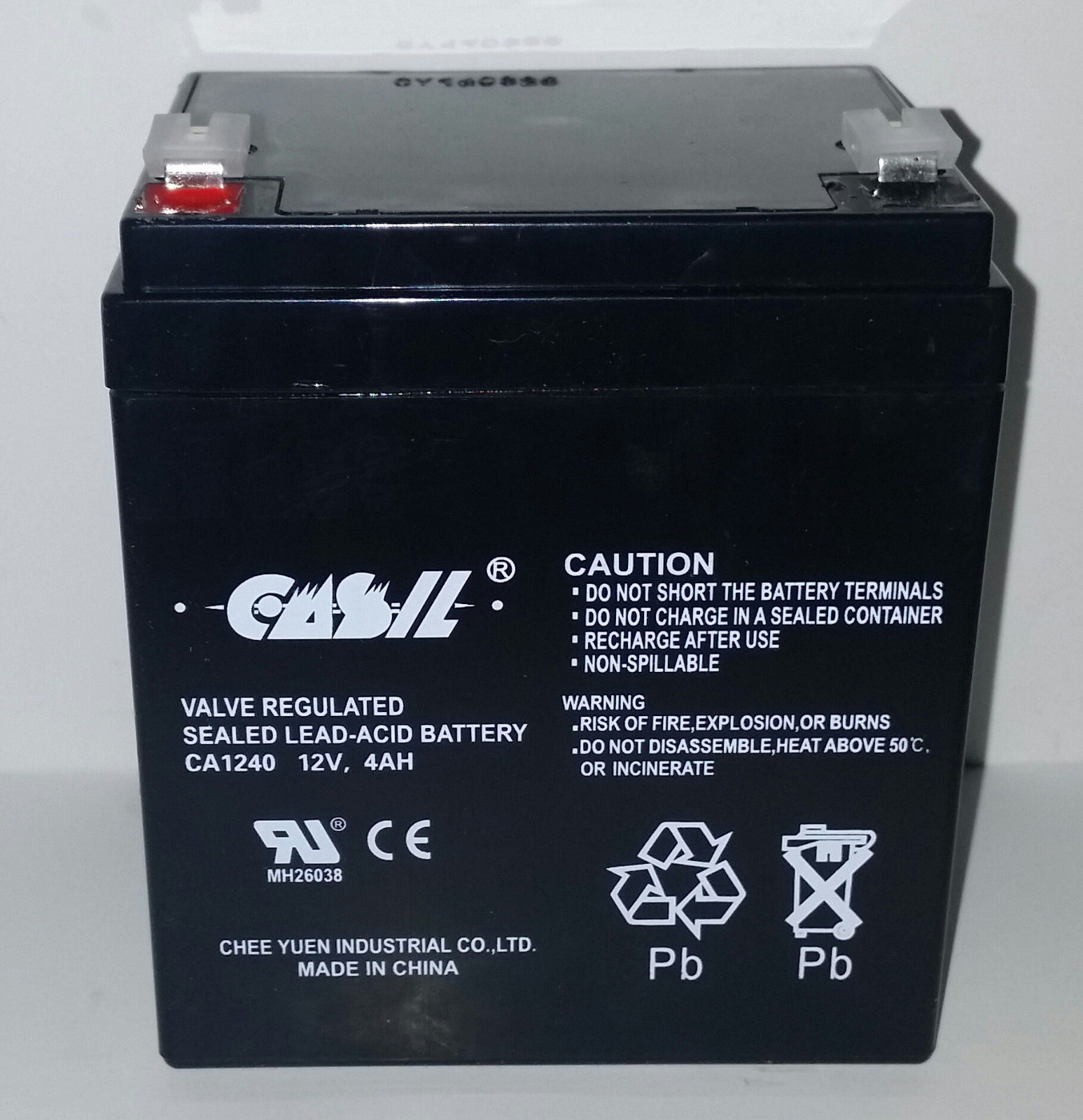 Casil CA-1240 12V 4AH SLA Battery – Casil CA1240 Alarm Control System 2 Yr. Warr