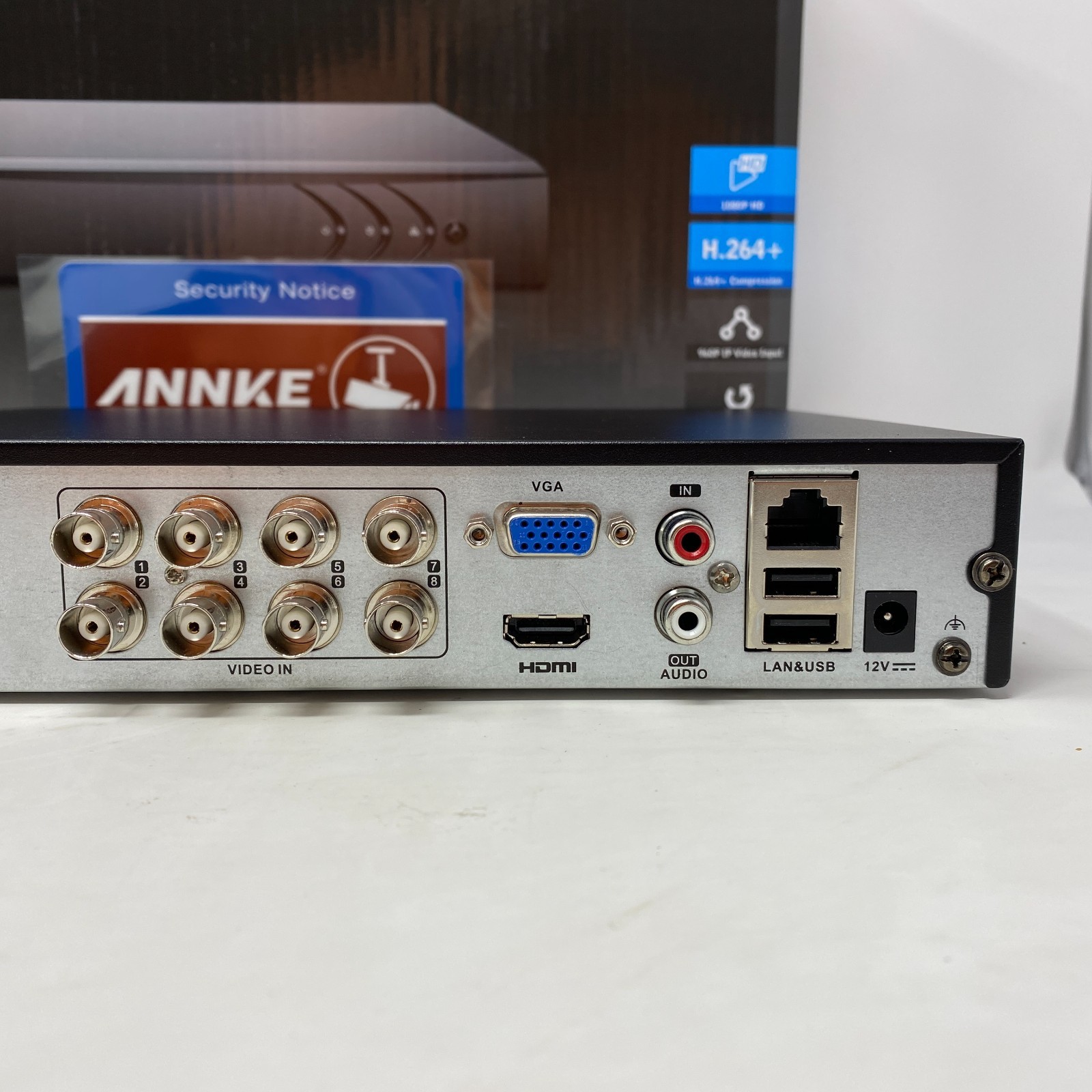 ANNKE DN81R DC12V 8-channel NVR system w/ 4 C11BX cameras – NO HDD