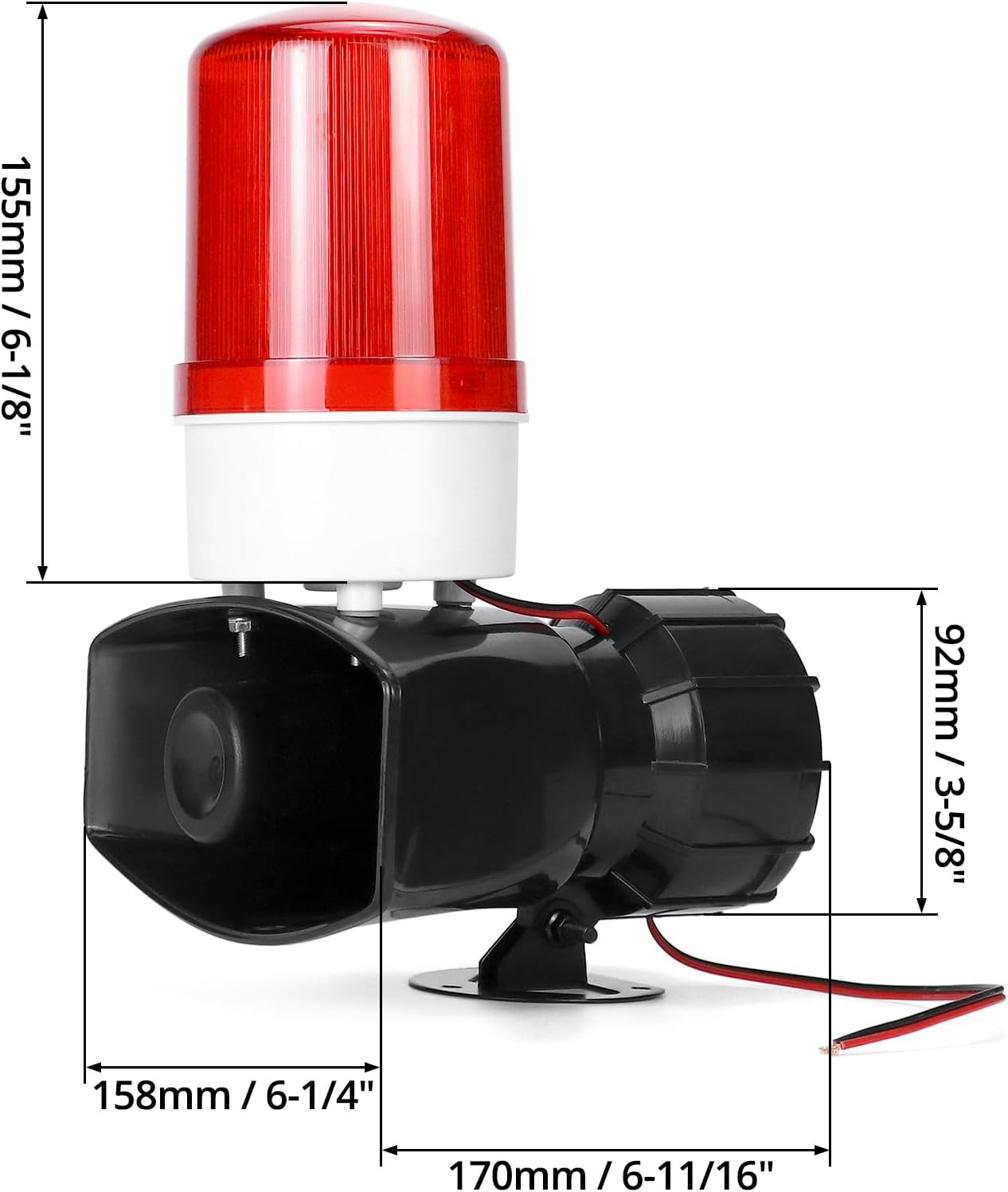 AC110V Sound and Light Alarm, 115Db High-Intensity Alarm with 90-150 Flashes per