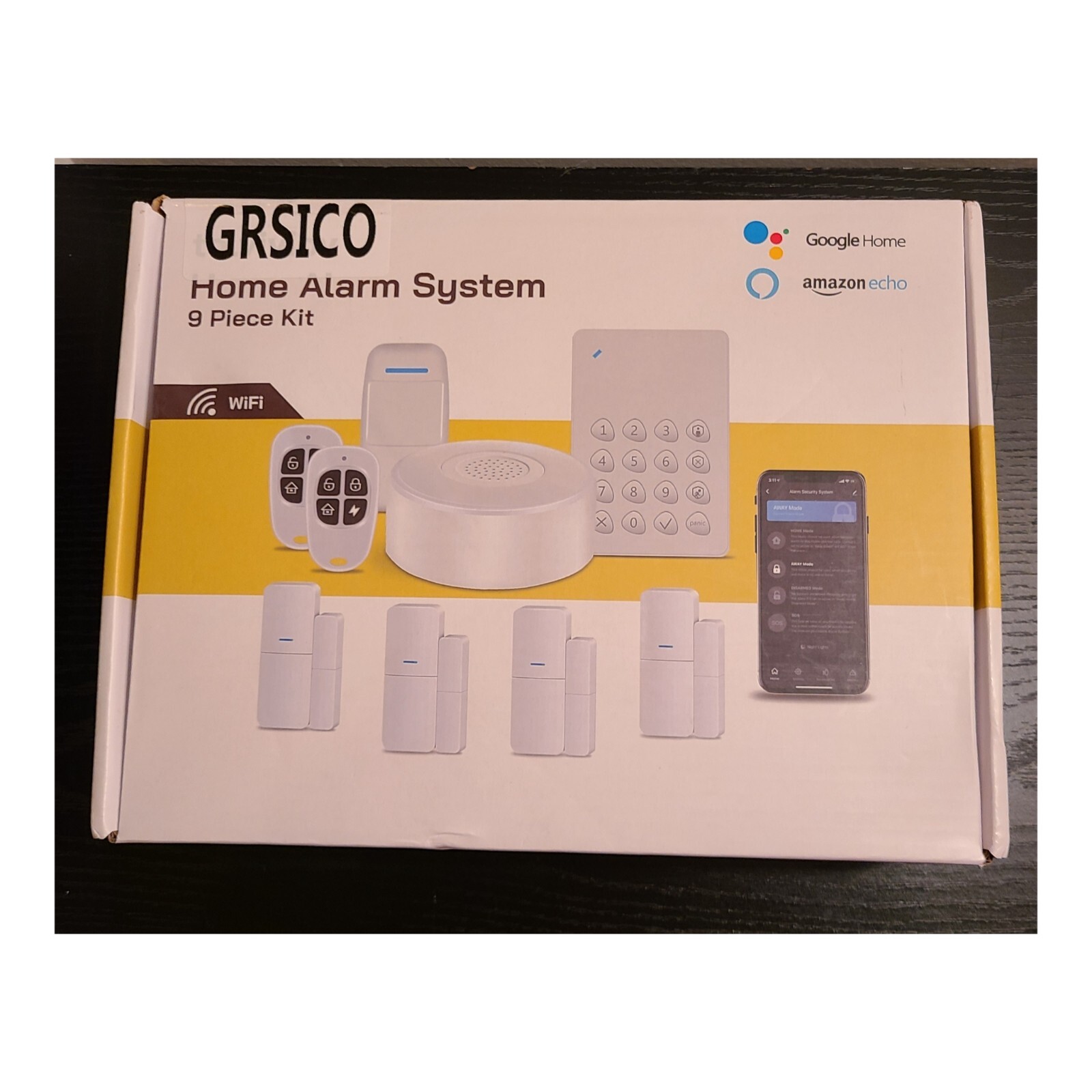 GRSICO Home Alarm System Wireless 9 Piece Kit NIB