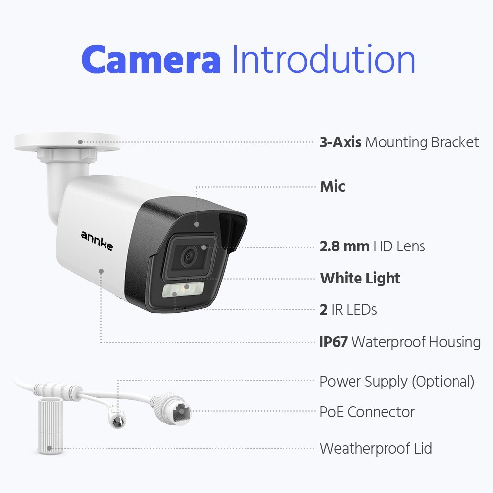 ANNKE 6MP 8CH NVR 3K 5MP Audio AI Color Night POE Security Camera System Outdoor