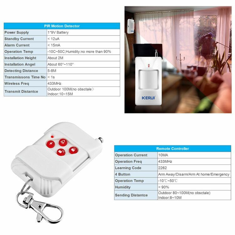 KERUI Home Wireless Burglar System Local Siren Speaker 120dB Safety Alarm Lot