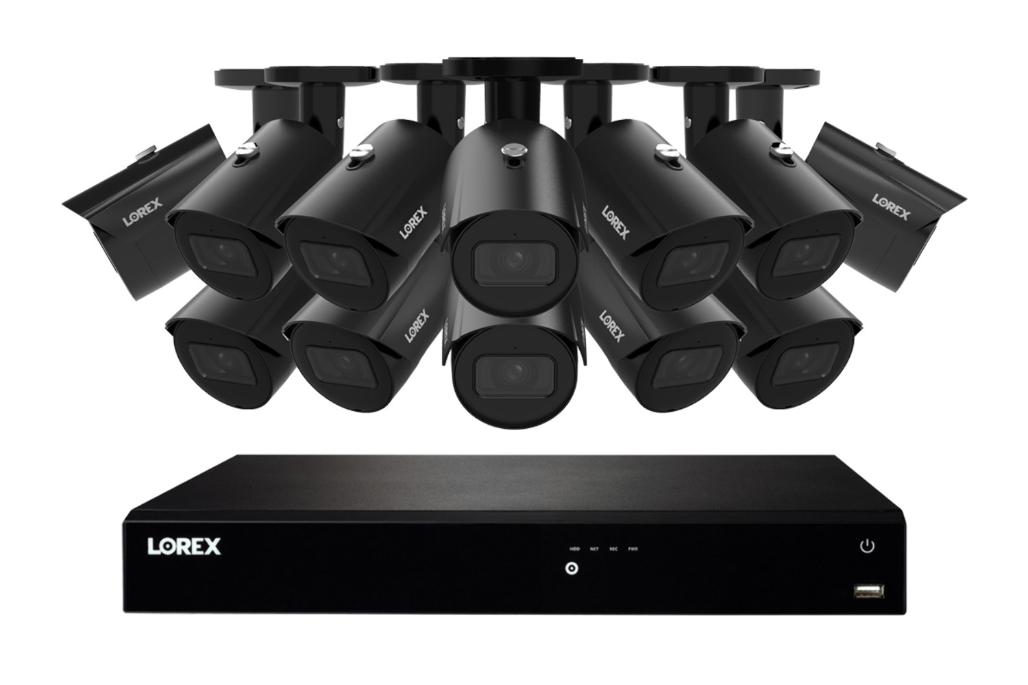 Lorex Fusion Series 4K 16 Channel 4TB Wired NVR System with IP Bullet Cameras