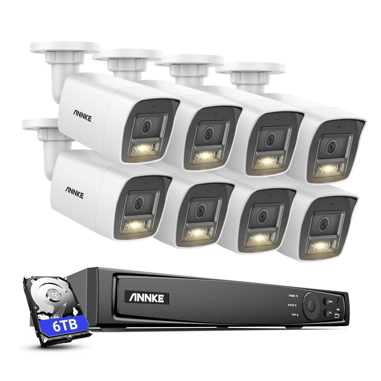 ANNKE 4K POE Security Camera System Audio 12MP 8CH NVR AI Detection Color Night
