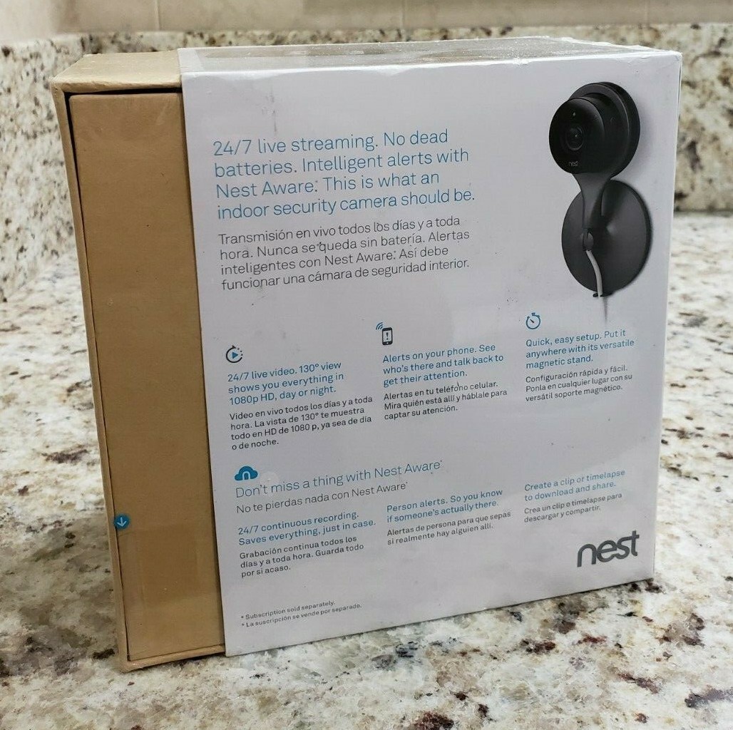 NEST Cam Indoor Smart Security Camera Model NC1102ES – Sealed NEW