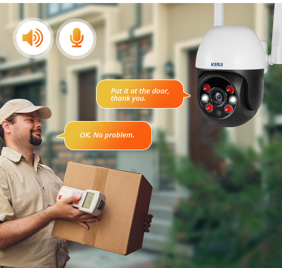 KERUI Cam Wireless Outdoor 1080p Smart WiFi Tuya APP IP Camera Home Security 5MP