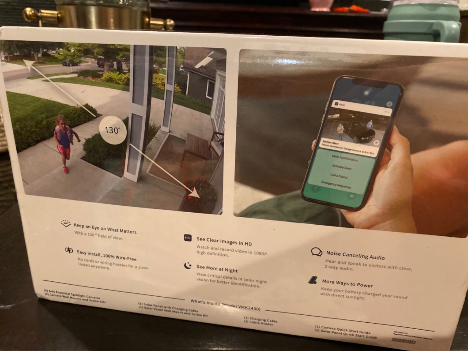 New Arlo Essential Wireless Spotlight Security Cameras + Solar Panel 4 Pack
