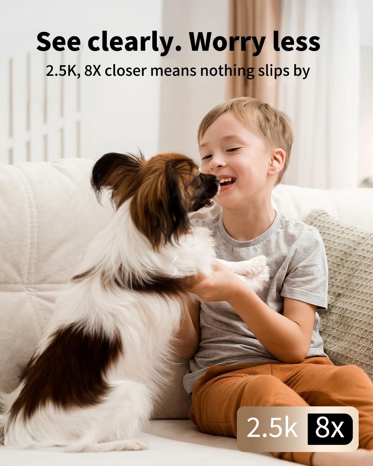 VIMTAG 4MP 5G Security Camera Indoor, Pet with Speaker for 2.5K White