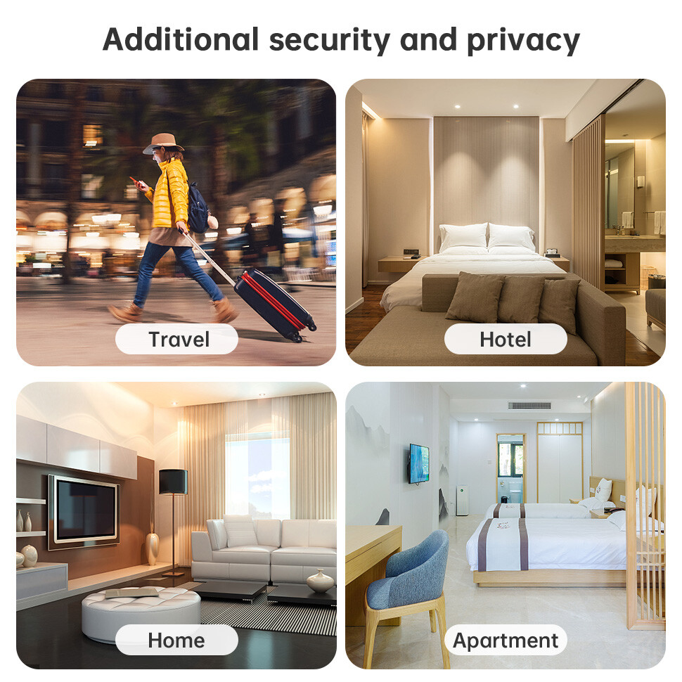 4 PACK Security Door Stop Alarm 120DB Hotel Home Portable Security Safety Tools