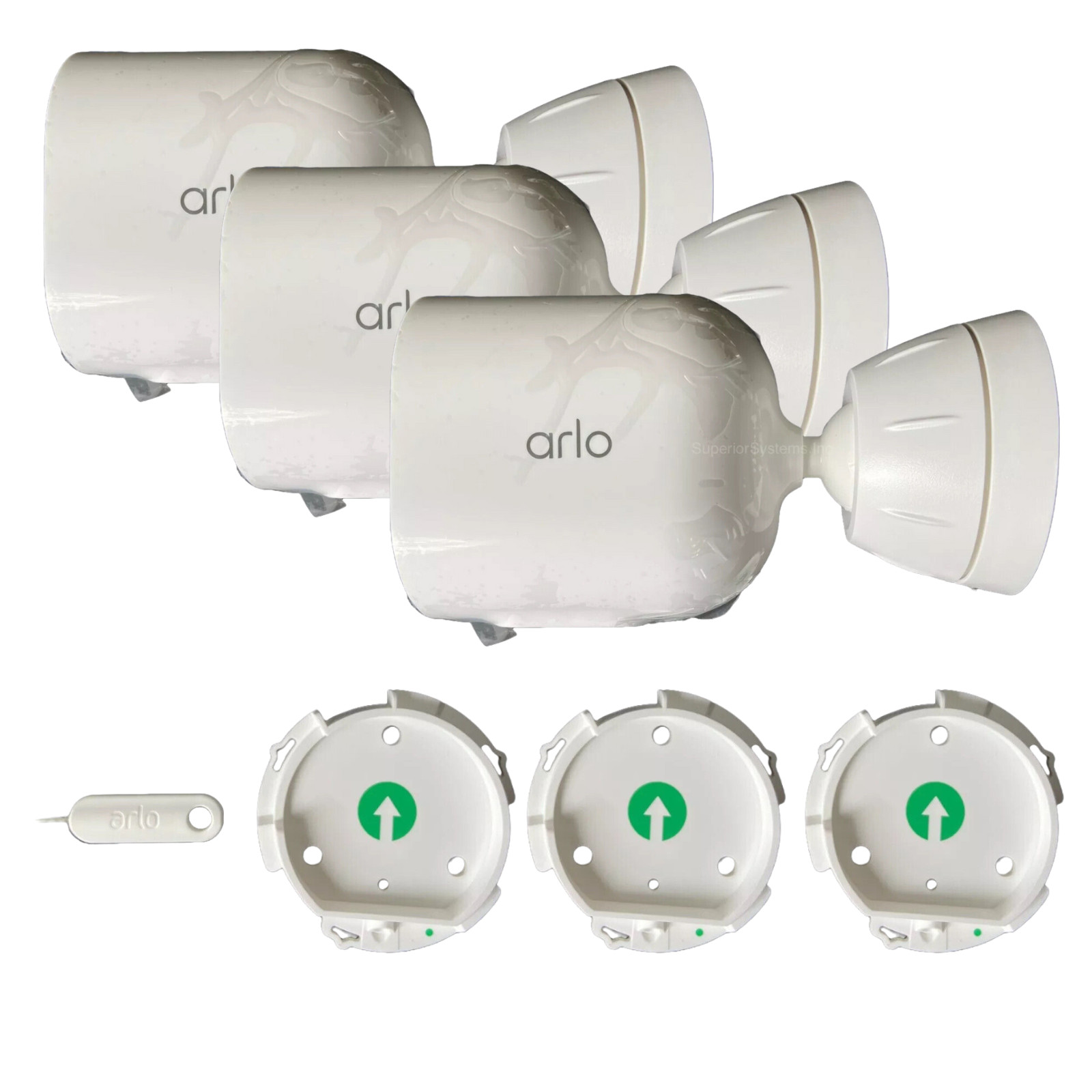Arlo Pro 4 Wireless Add On 2K Security Camera Color Night Vision White Set Of 3