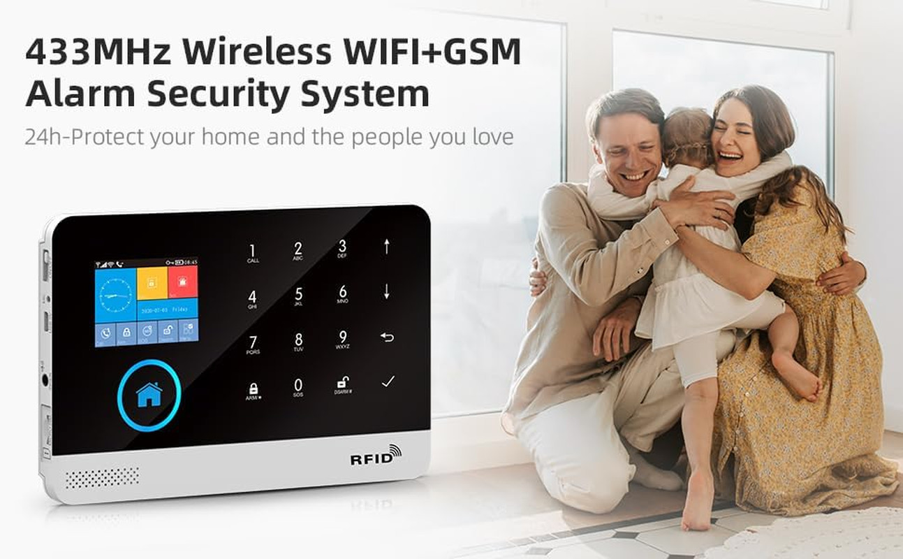 Wifi Home Security Alarm System, DIY 4G Smart Home Security System, Compatible w