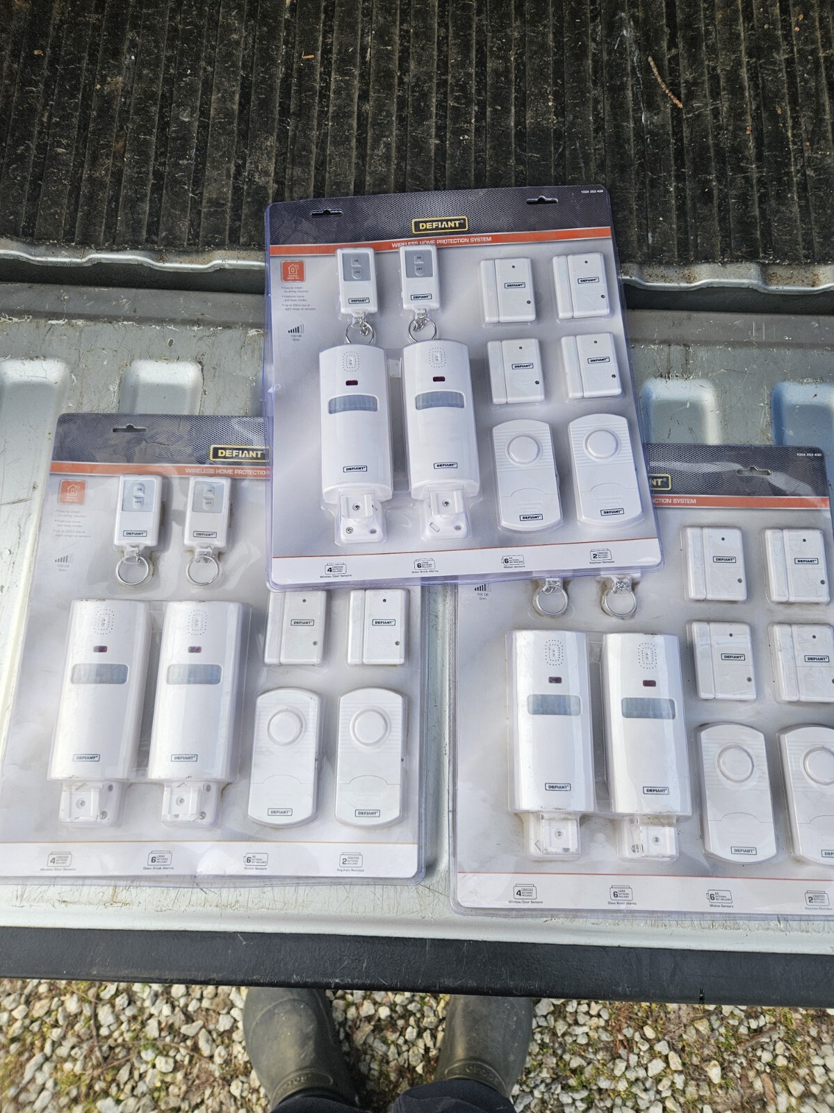 Lot of 3 Defiant Wireless Home Security Protection System Complete 4 Door/window