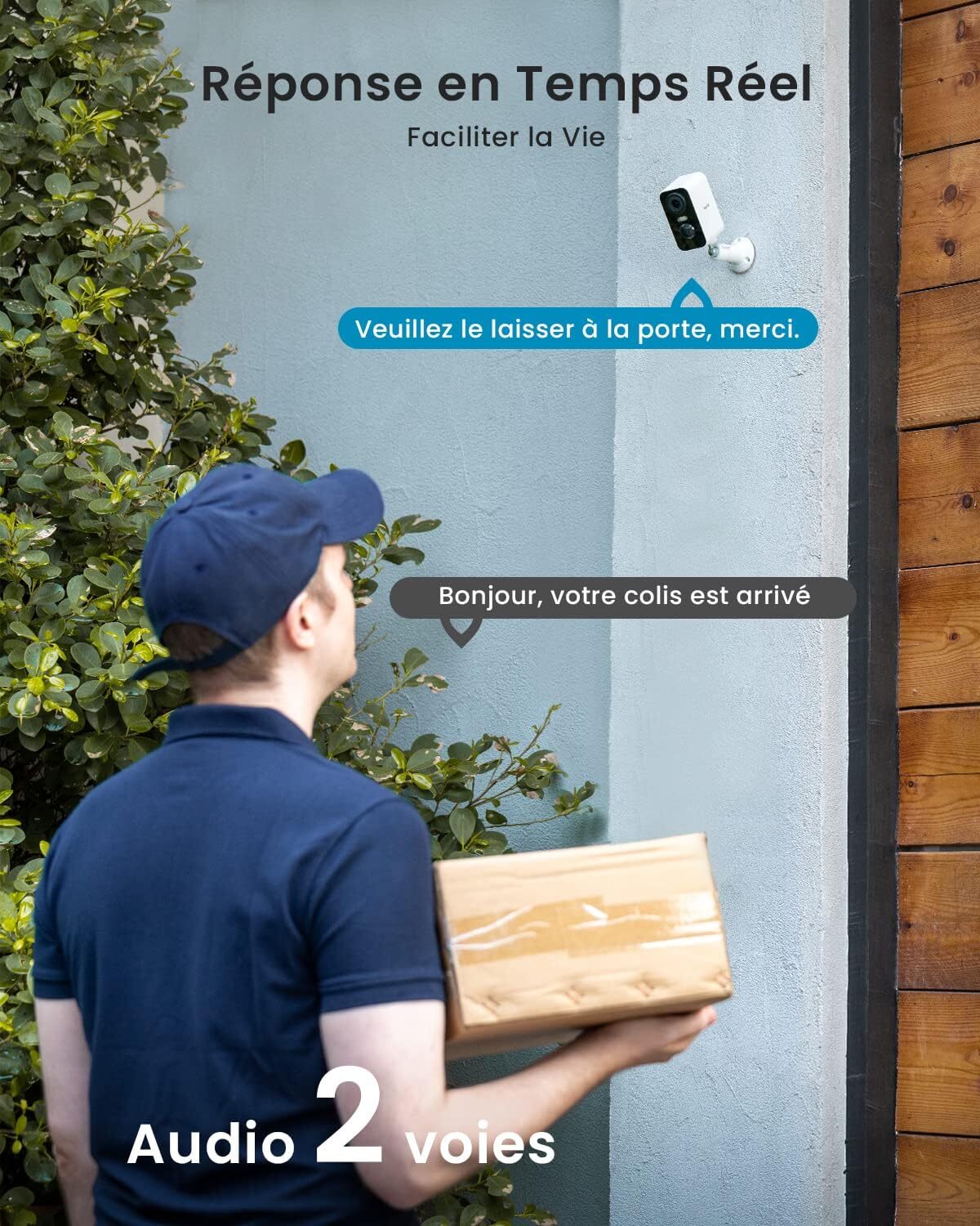 2K 3MP Outdoor Security Camera Wireless Battery Powered WiFi CCTV System
