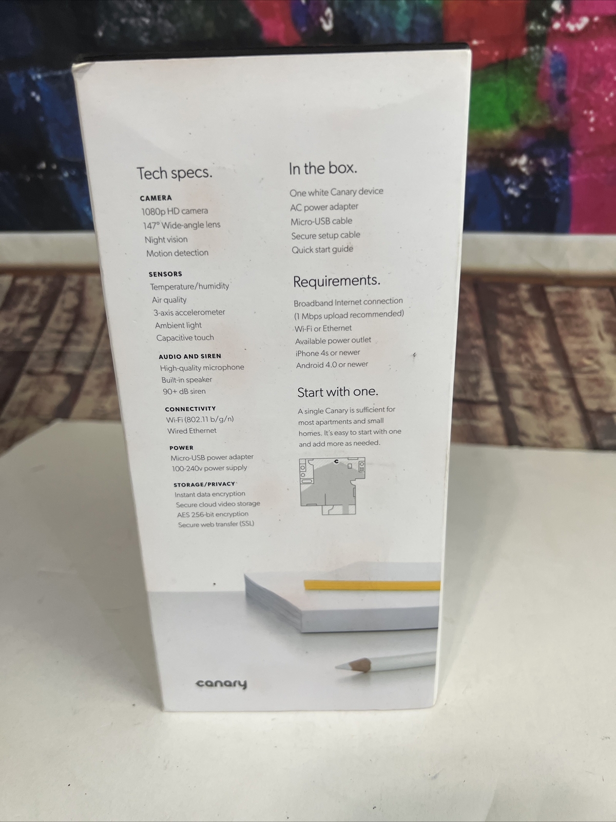 EUC Canary Security Camera CAN100USWT | White, w/Charger + Box