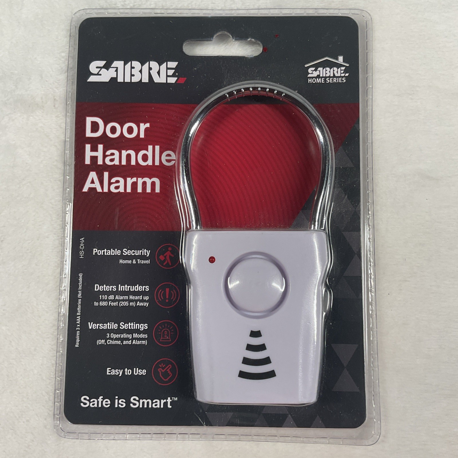 Sabre Door Handle Alarm – White: Brand New In Original Package