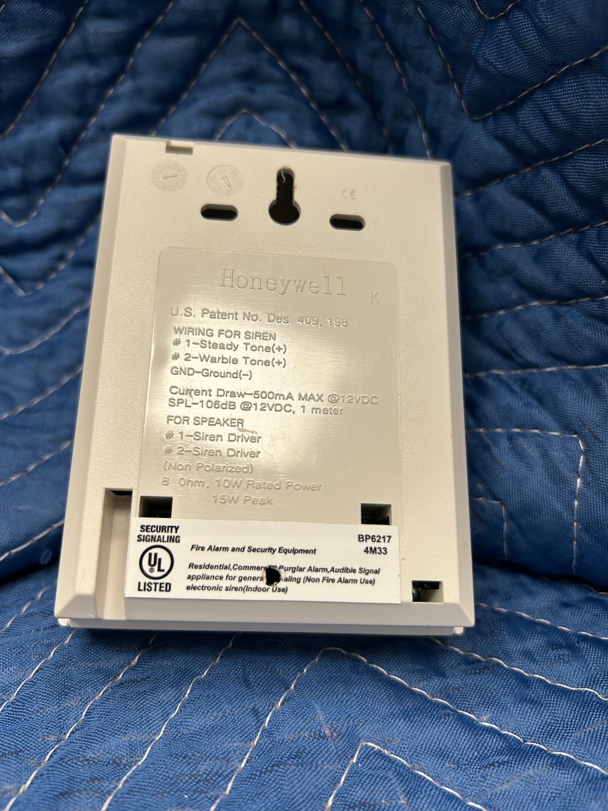 Ademco WAVE2 Surface-Mount 106dB Indoor Siren, White