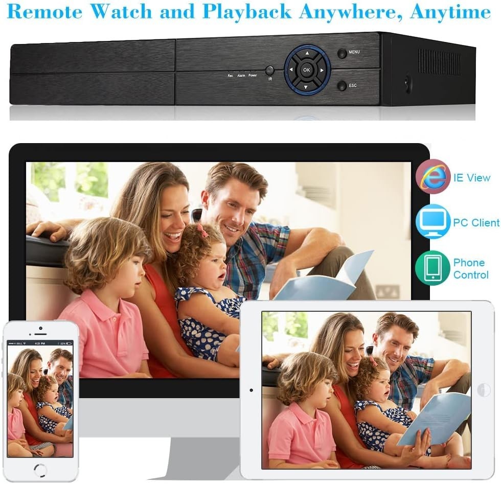 8 Channel DVR NVR Hybrid CCTV Security System 1080P HDMI USB Vga supports 6 s…