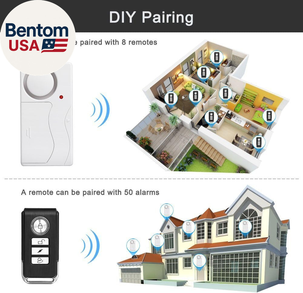 Door Alarm Wireless Anti-Theft Remote Control Door and Window Security Alarms