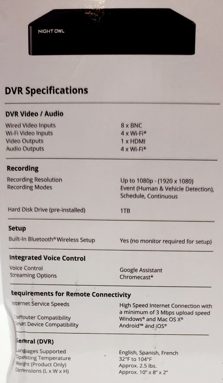 Night Owl 12 Channel DVR Security System with 6 Wired 1080p HD Spotlight Cameras