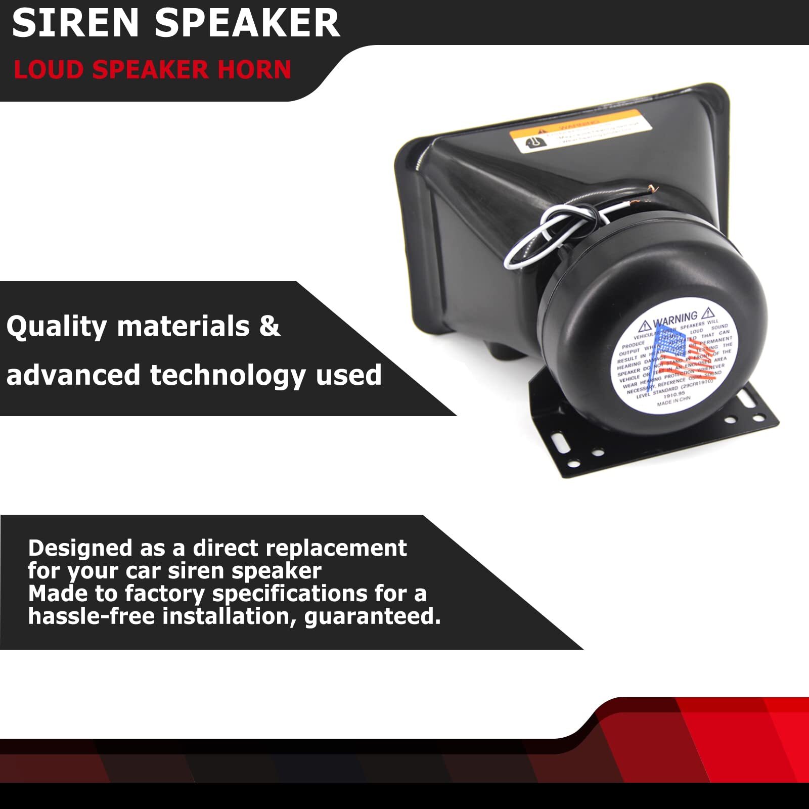 High Performance Siren Speaker Compatible with Any 100-200 Watt Siren 100W 200W