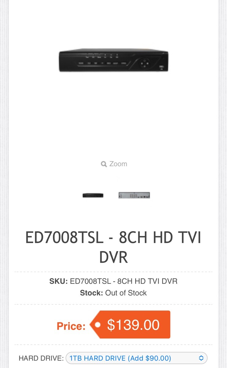 CCTV Lot 5 Infrared Cameras 7 Junction Boxes, Power Supply, H.264 8 Channel DVR