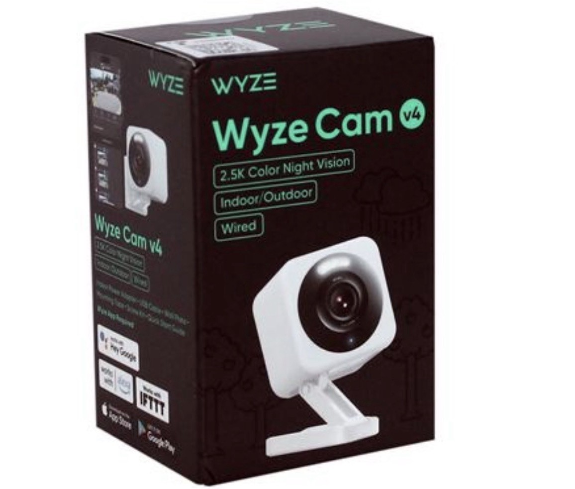 Wyze Cam v4 2.5K QHD IP Security Camera Color Night Vision Spotlight IP65