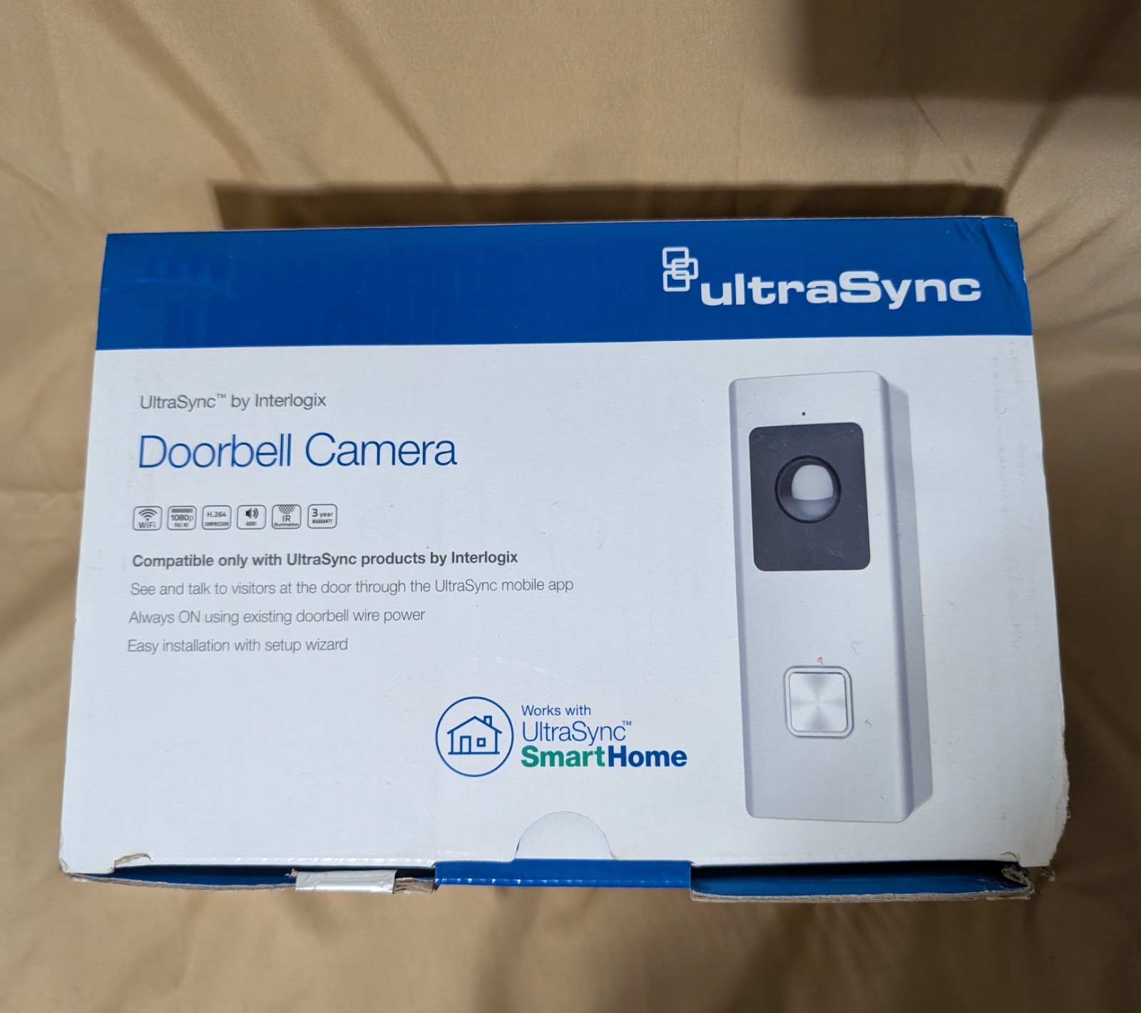 Interlogix UltraSync WIFI 1080p Doorbell Camera RS-3240