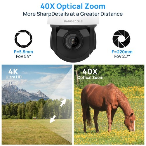 VIKYLIN 8CH 8POE NVR 40×ZOOM 360° IR100M 8MP PTZ Camera System Auto Tracking Lot