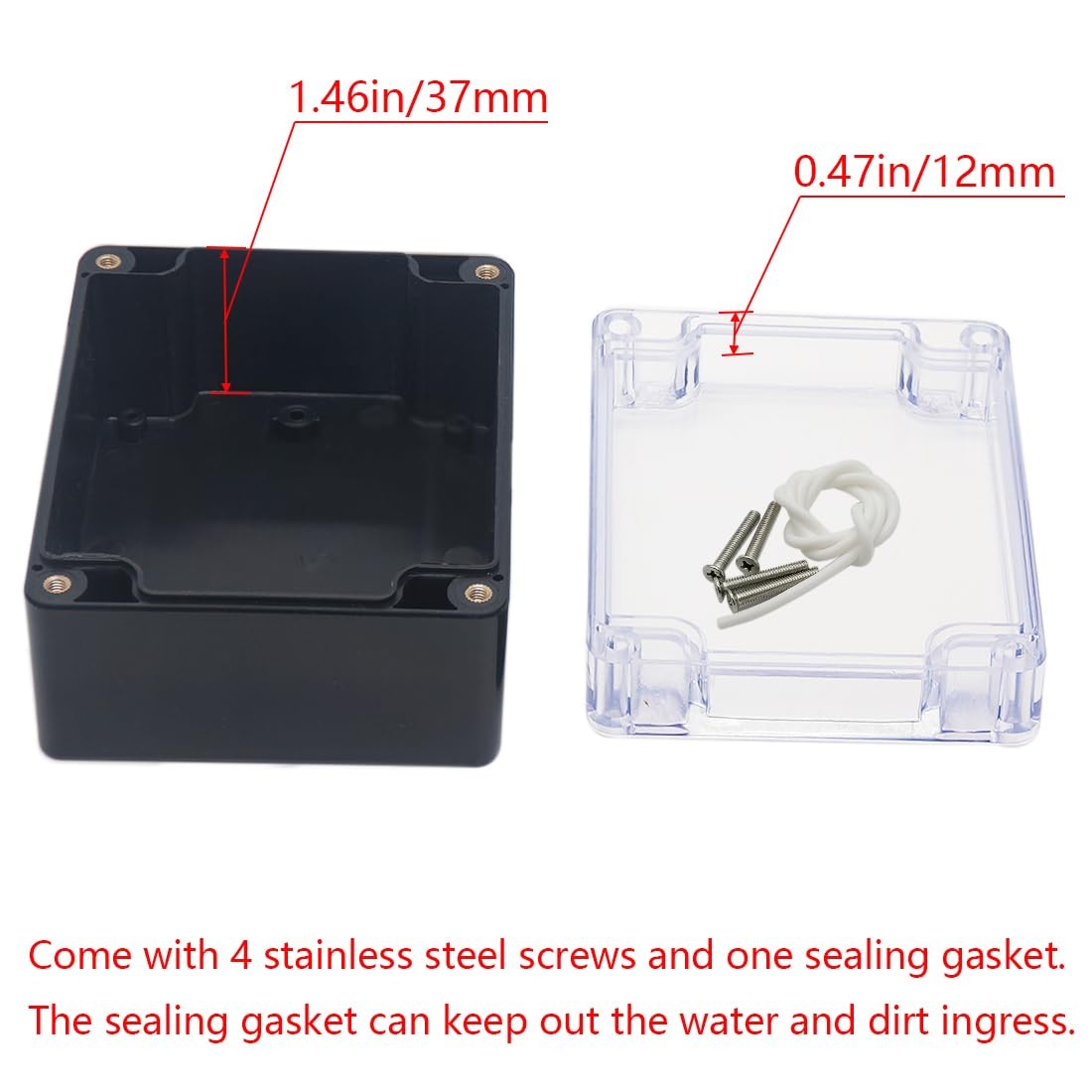 Otdorpatio Project Box IP65 Waterproof Junction 4.53″x3.54″x2.17″, Clear