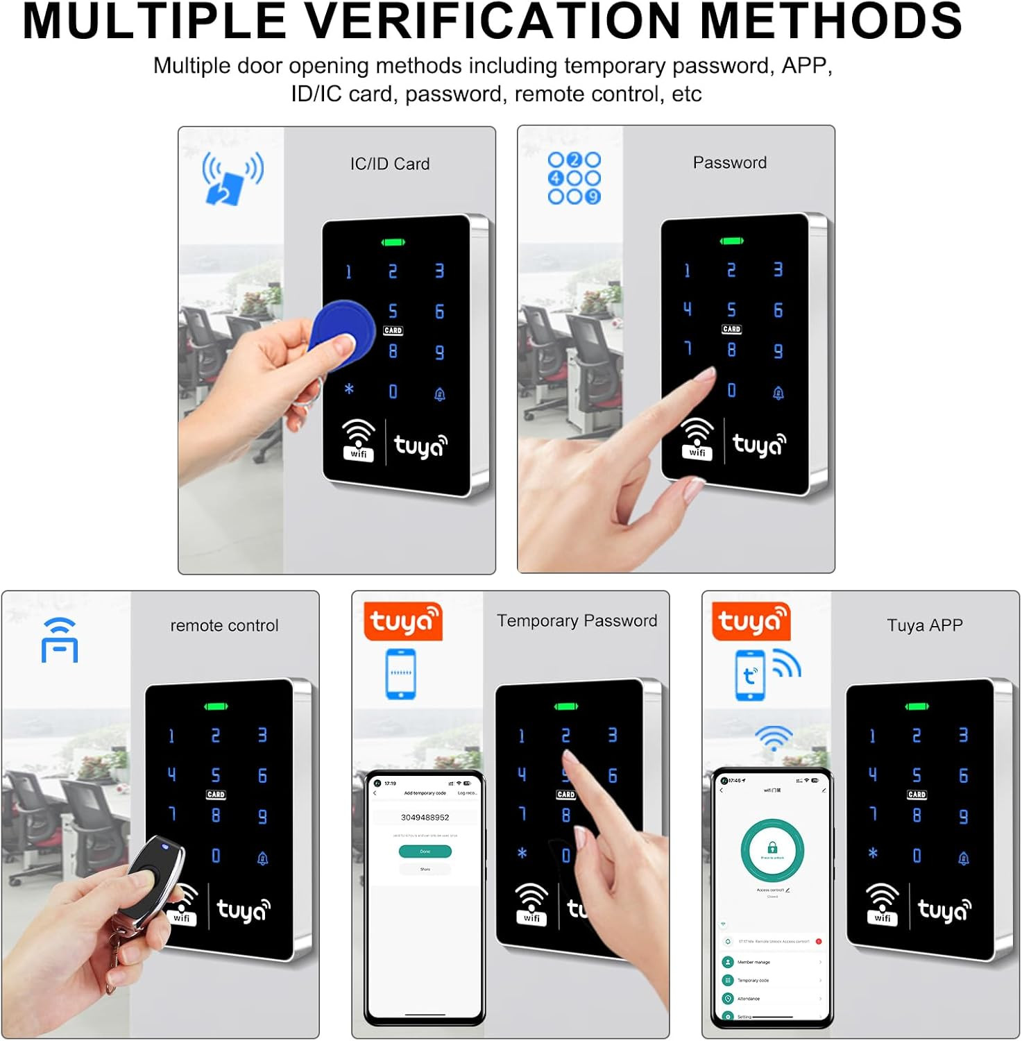 Wifi TUYA Complete Security Access System Kit with Waterproof RFID Touch Keypad