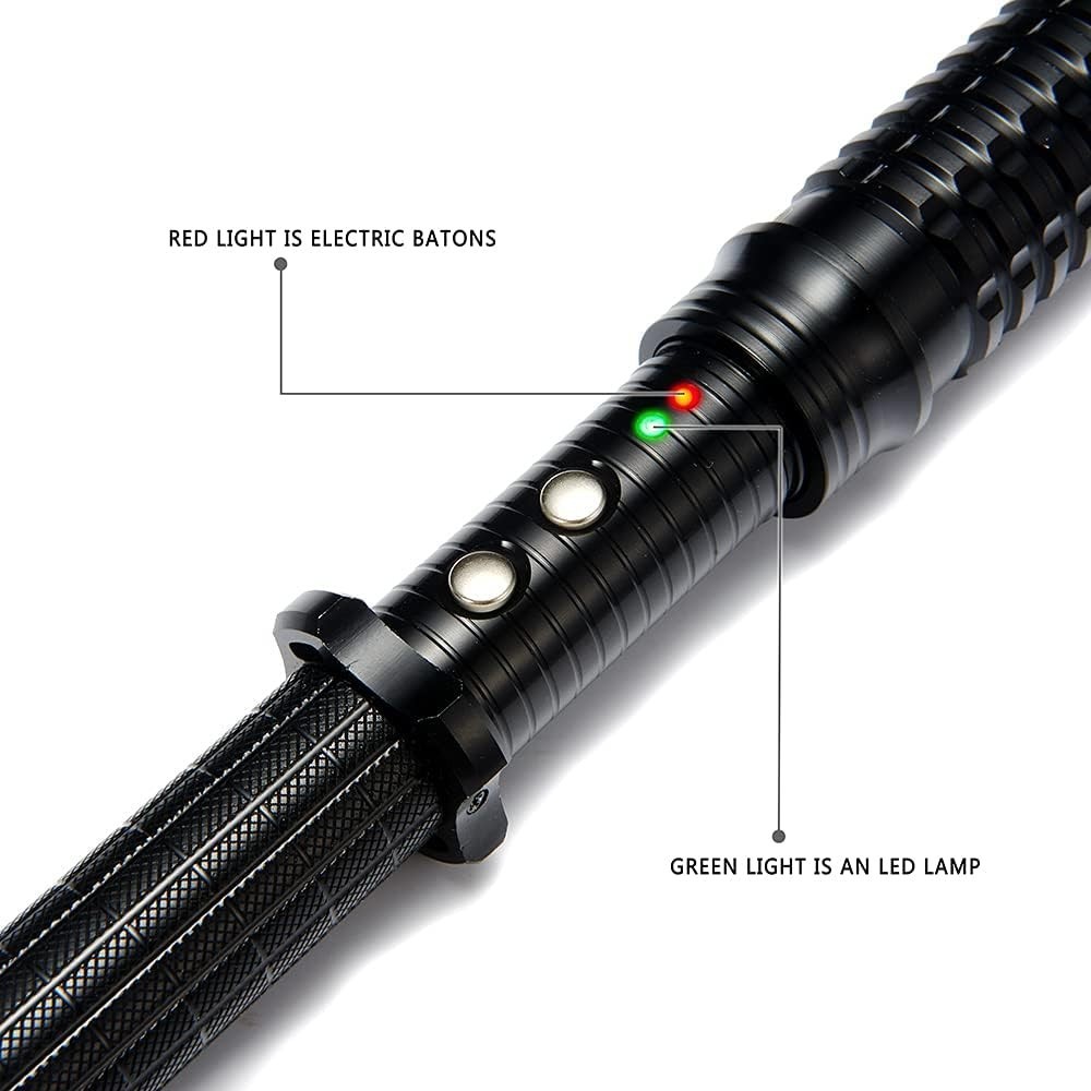 Security All-in-One Black: 80 Million Volt Self-Defense Tool with LED Flashlight