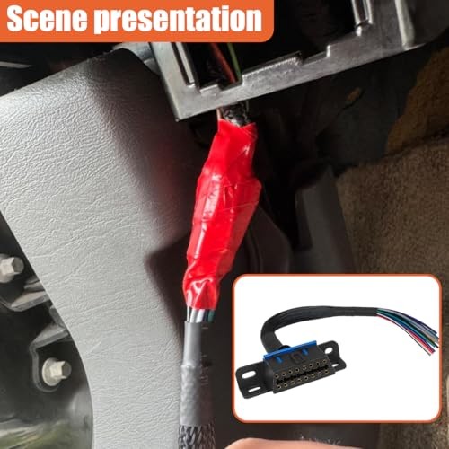 OBD2 J1962F Female to Open Pigtail Cable with Mount Bracket, 1FT/30CM 16PIN 1PC