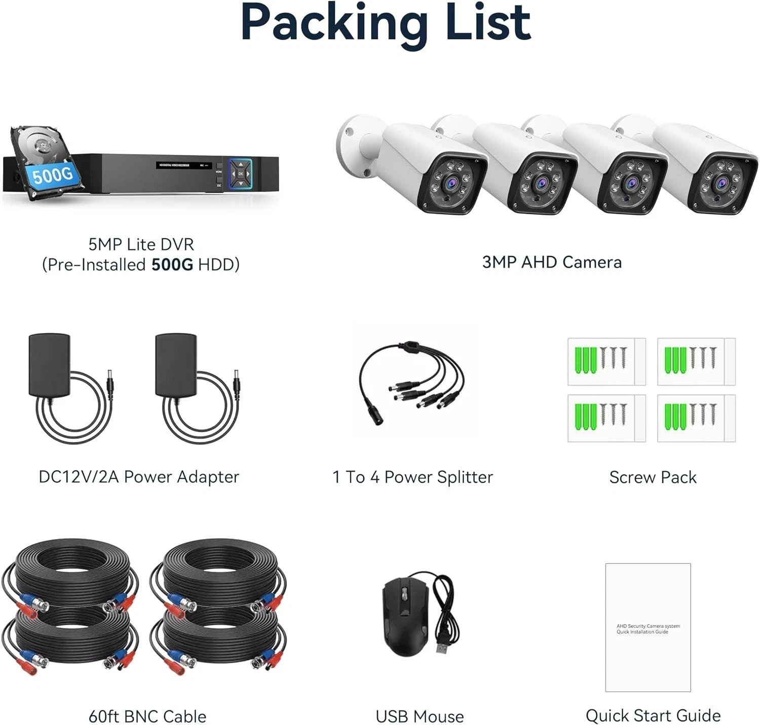 Outdoor Surveillance Kit: 4 x 3MP Cameras with Night Vision & Smart Detection