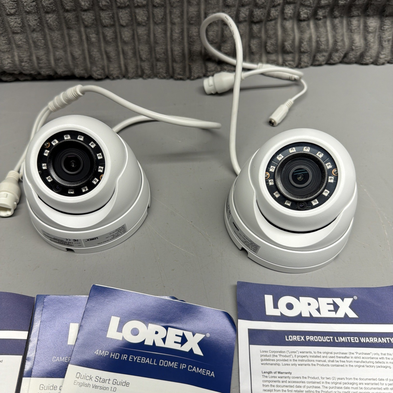 Lorex LNE4172S-C 4MP HD IP IR Eyeball Dome Camera White Lot Of 2 New Open Box