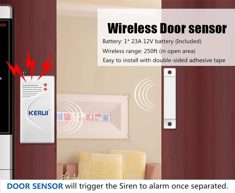 Alarmas Para Casa Inalambricas Puertas Ventanas Con Remoto Sensor De Movimiento