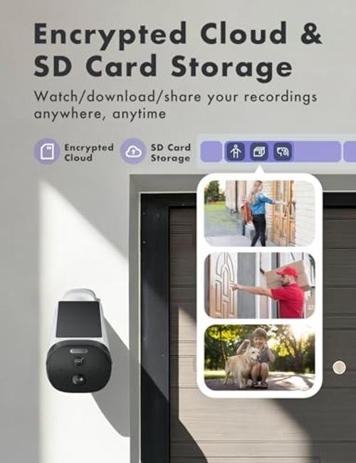 Solar Security Cameras Wireless Outdoor, 2K/3MP Battery Powered Camera 1 Pack