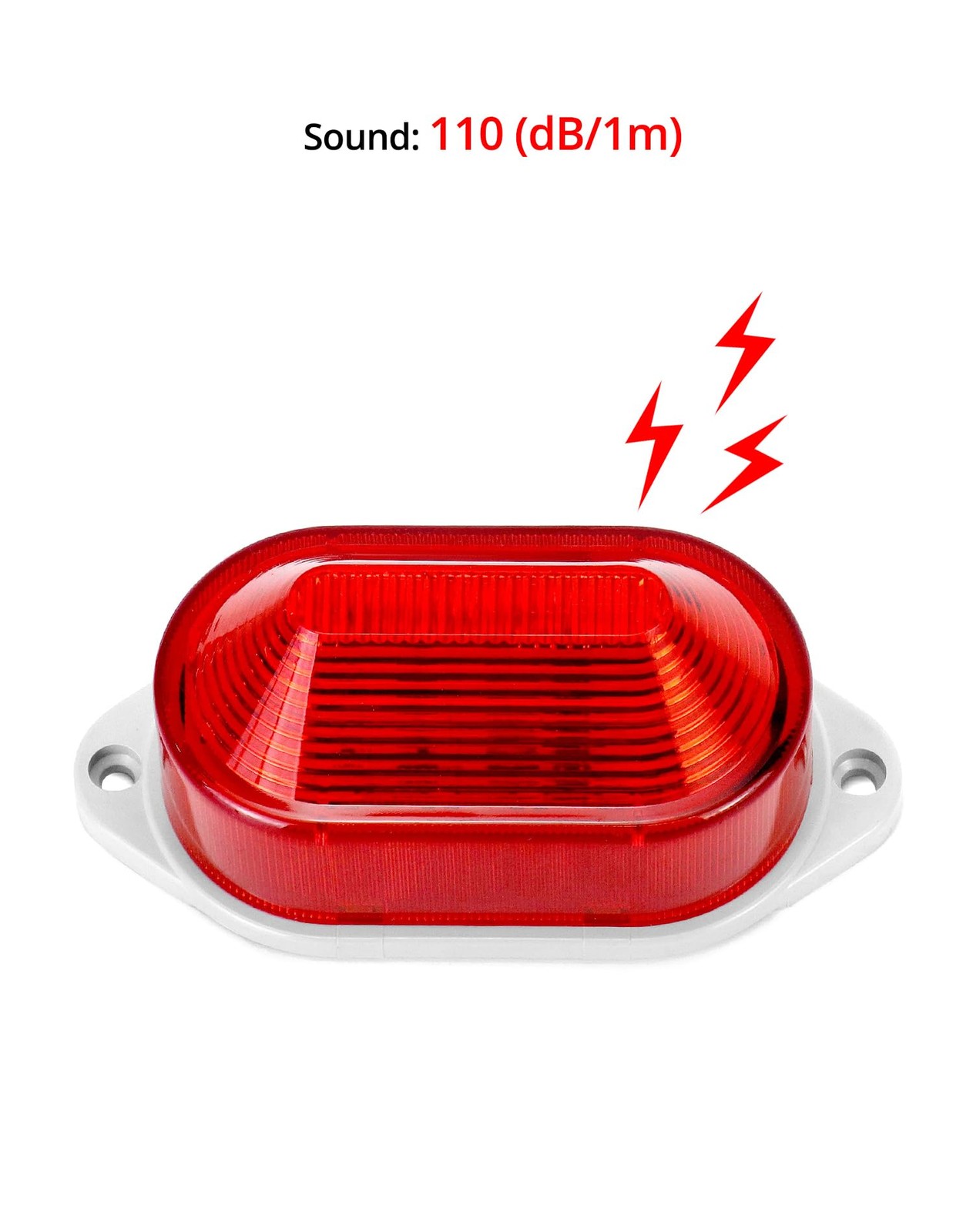 QWORK AC110V – 120V Industrial Strobe Siren Alarm Warning Light – Red –
