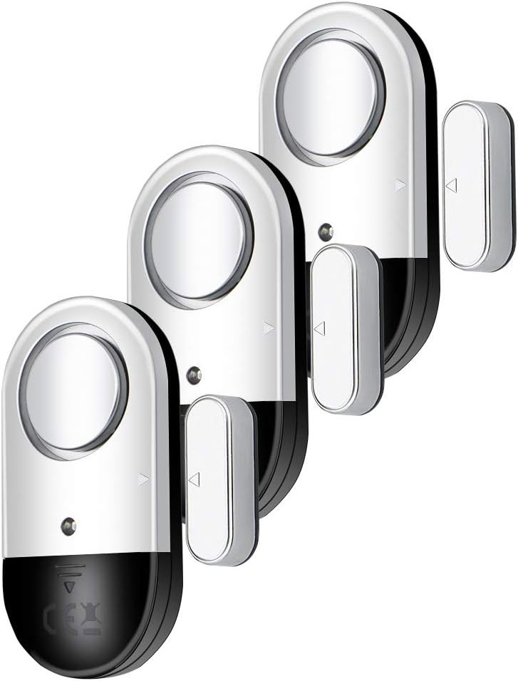 Battery-Powered 120 dB Security Alarms – Perfect for Doors & Windows – 3 Count