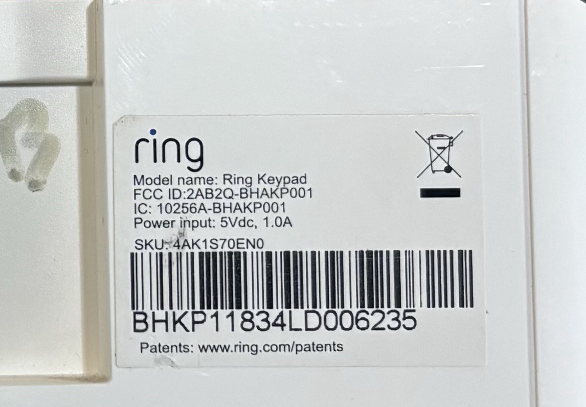 Ring Keypad 1st Gen Wireless Alarm Keypad Replacement for Ring Alarm Security |