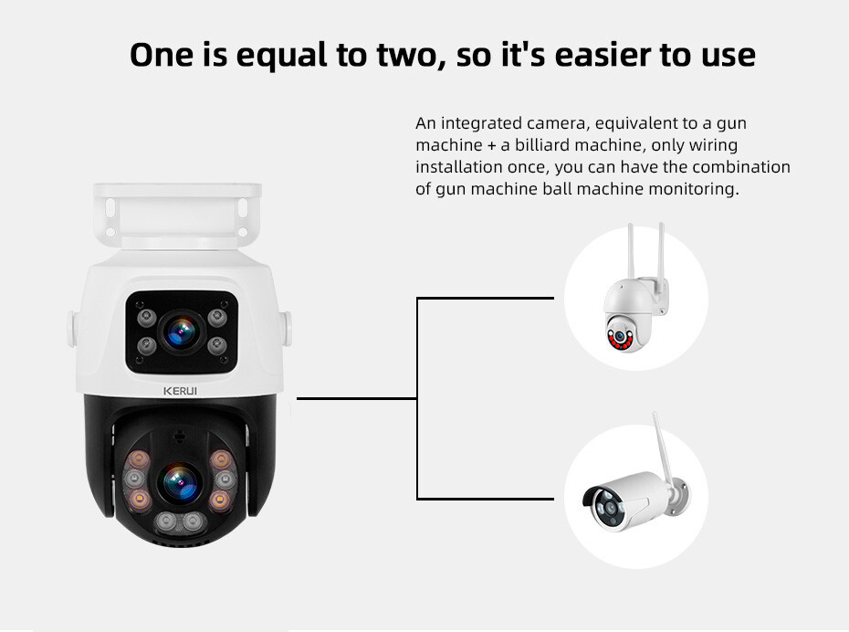 ICSee Dual Lens WiFi IP Camera Wireless Outdoor CCTV PTZ Home Security IR Cam US