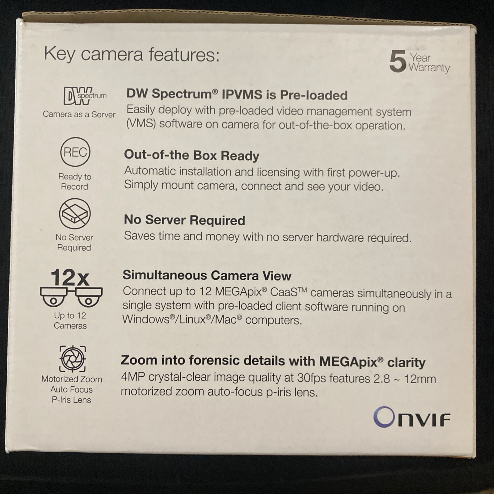 DWC-MV84WiAC2 Surface mount Dome IP Camera. 4 Mp Network IR Dome, 2.8-12mm