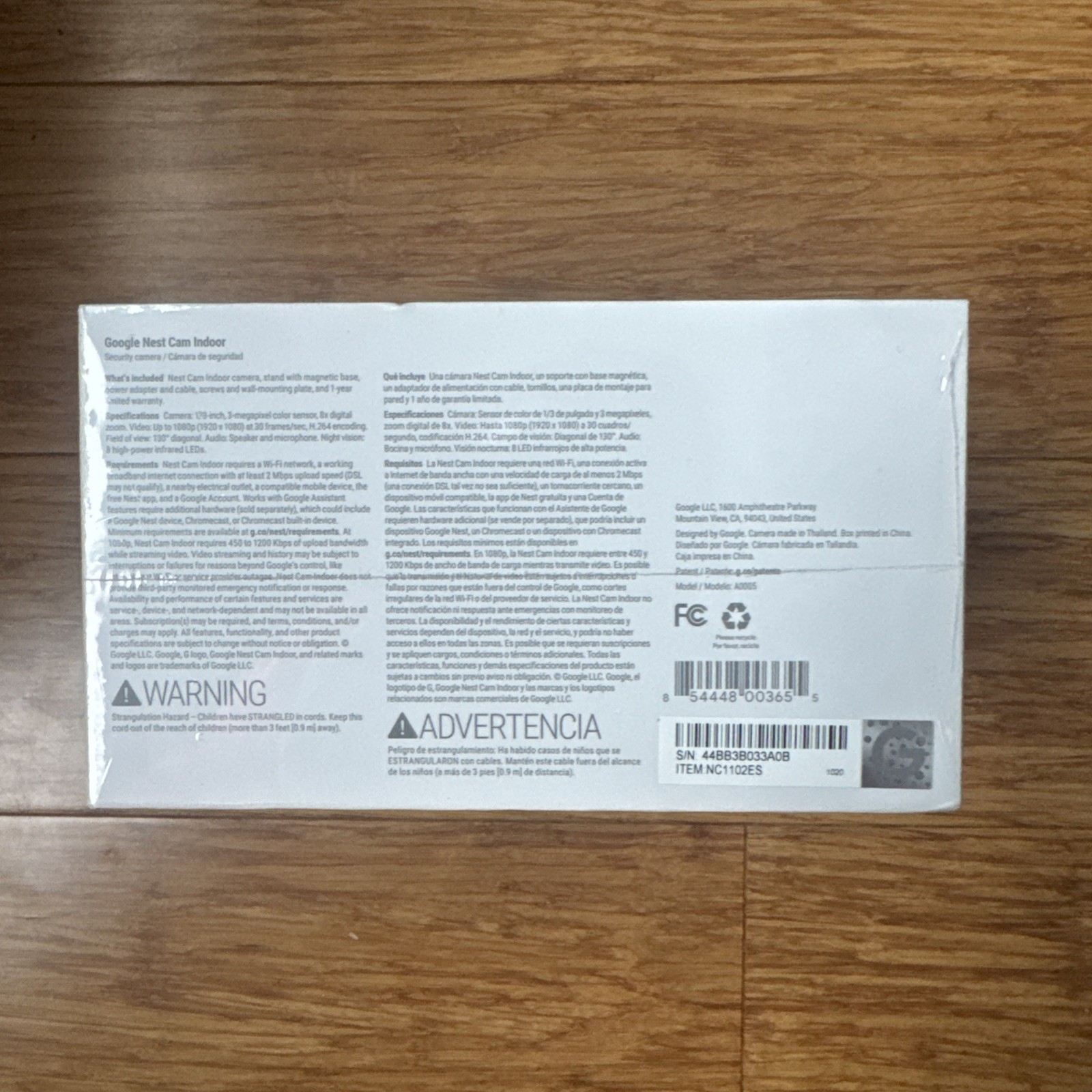 Google Nest NC1102ES 1080p HD Indoor Security Camera Brand New Sealed