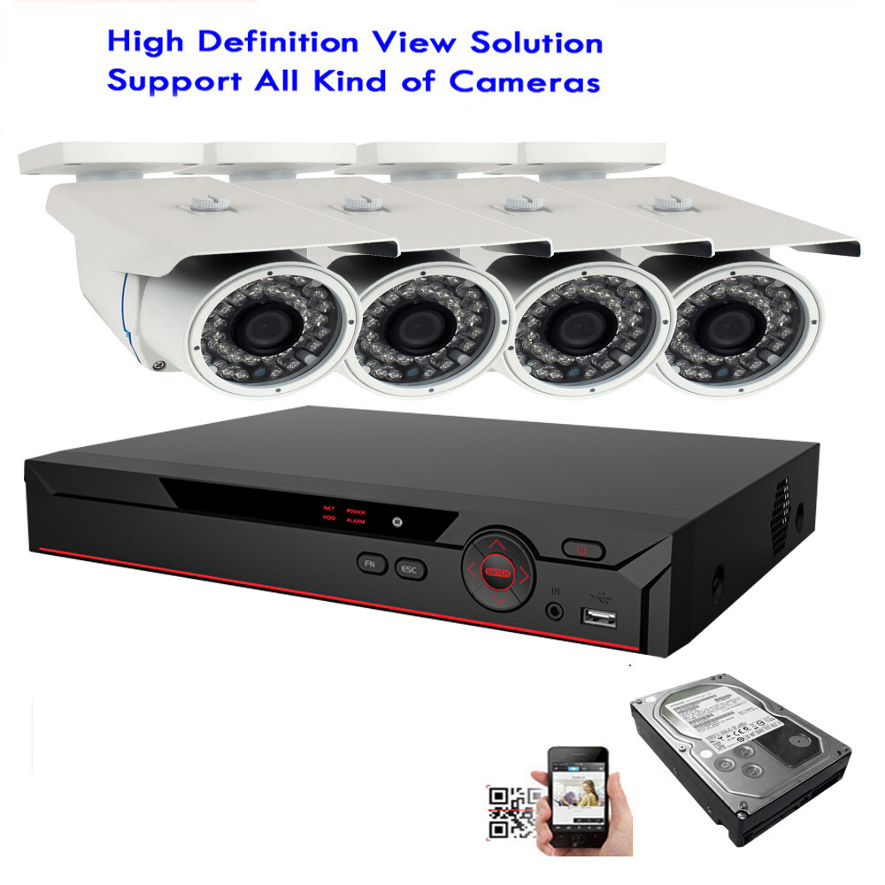 4CH 6MP All-in-1 H.265 DVR 1800TVL 3-12mm lens 72IR Security Camera System 1u1