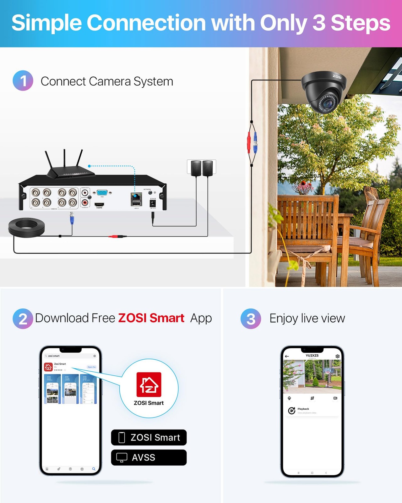 1080p Home Security Cameras System with AI Human/Vehicle Detection,H.265+ 8CH…
