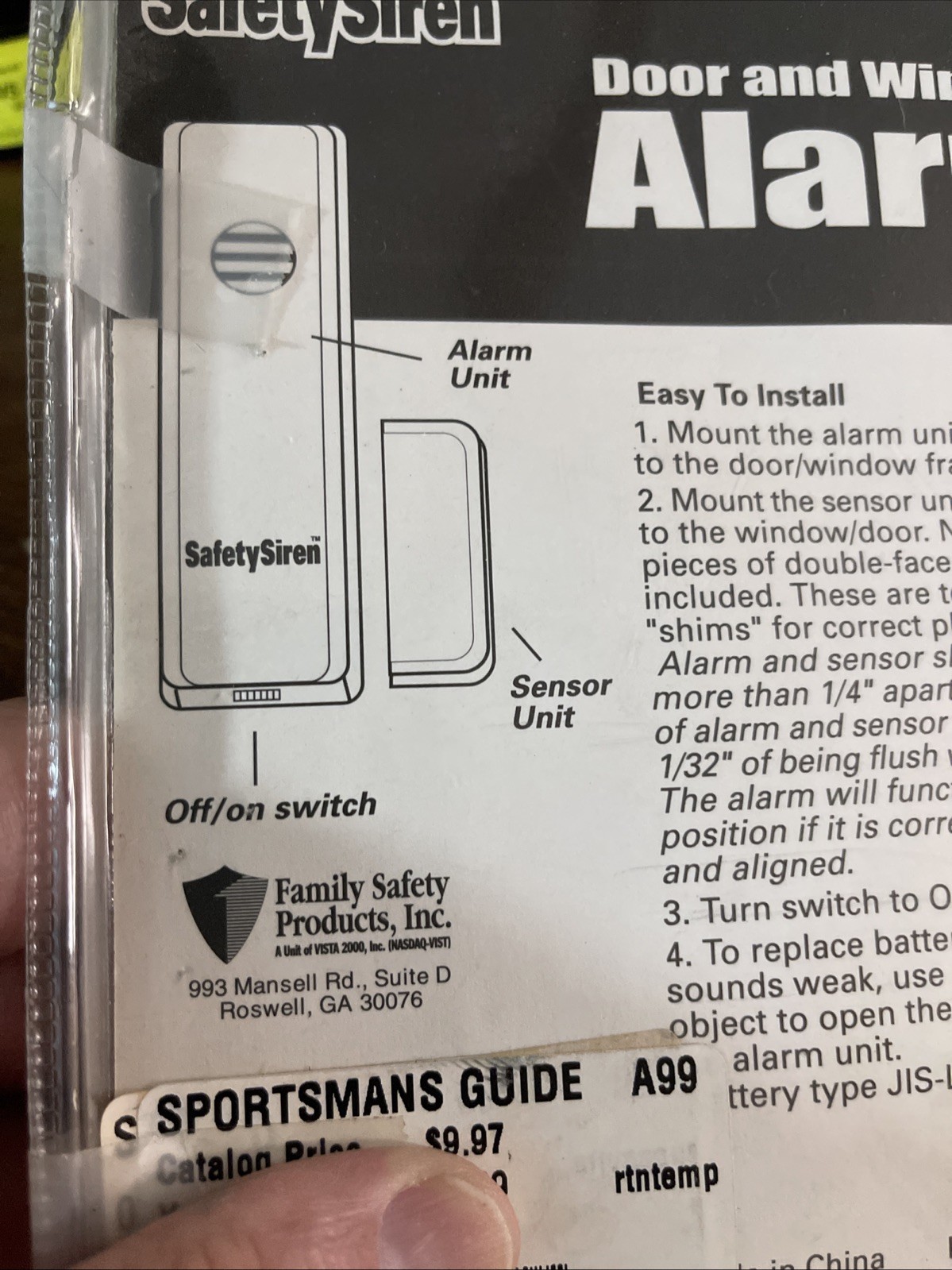 Safety Siren- Battery Door Alarm System – Window Cabinet House Security!